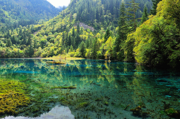 四川九寨沟秋冬景色