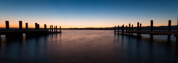 Lake,Taupo,黎明,日出