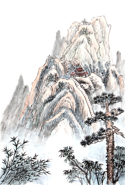 中国风山峦风景创意装饰画