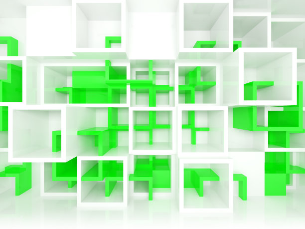 绿色几何抽象电脑图案