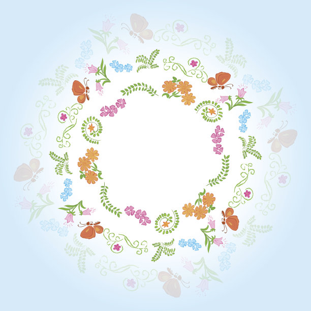 绿黄渐变圆形花纹图案