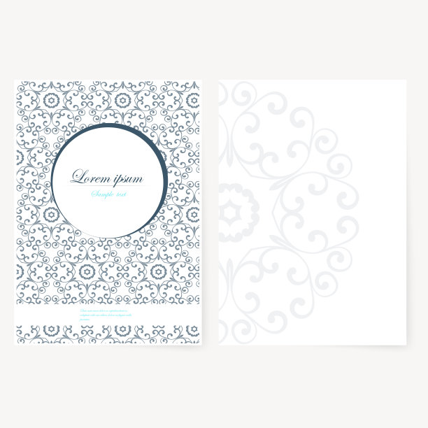 精美蓝绿色圆形花纹图案