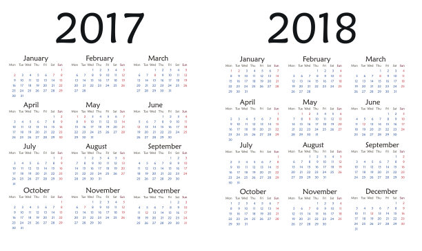 2017矢量年历