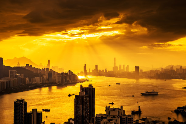 天空,水平画幅,香港