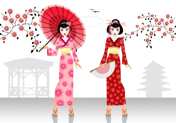 清明古风女子插画