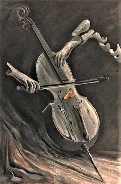 大提琴挂画