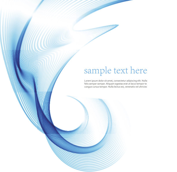 蓝色动感飘逸线条背景图