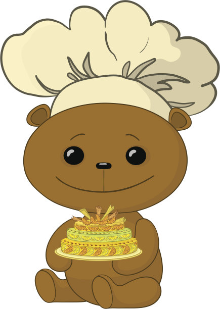 卡通小熊厨师