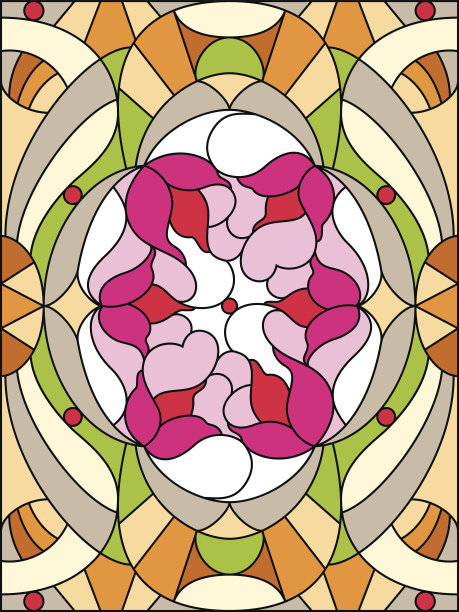 抽象教堂玻璃印花