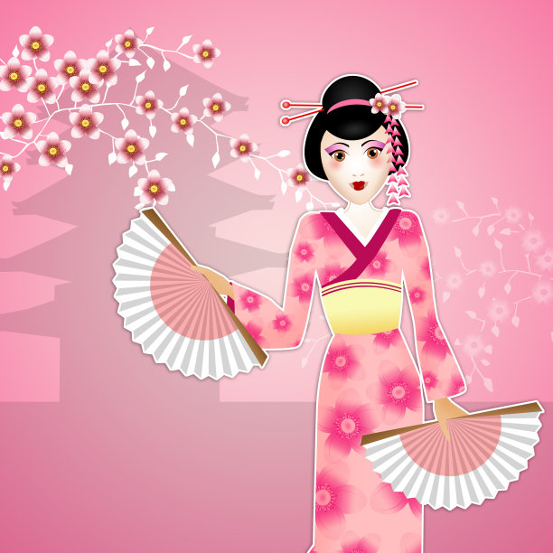 清明古风女子插画