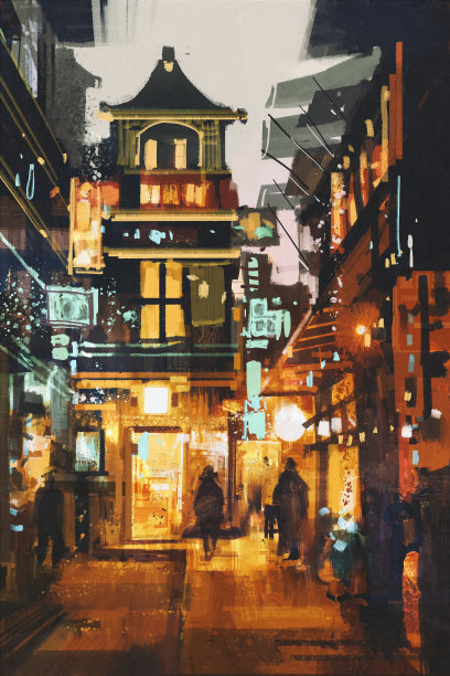 集市油画