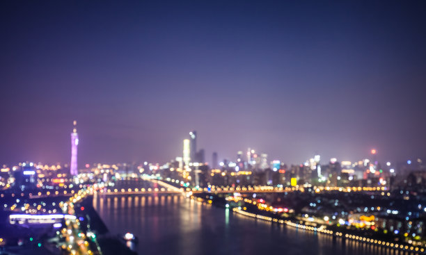 广州塔与珠江新城夜景