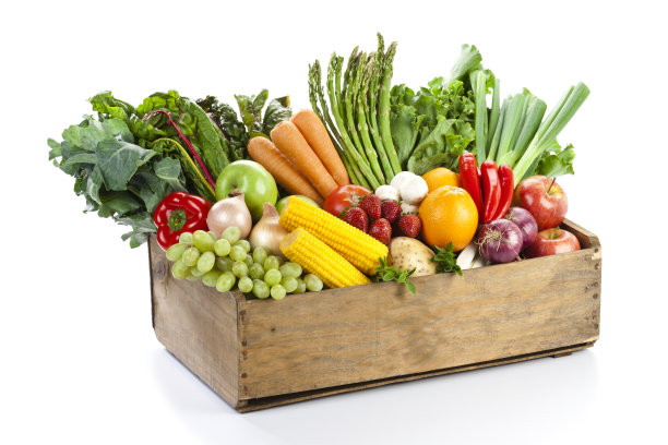 水果蔬菜的箱子