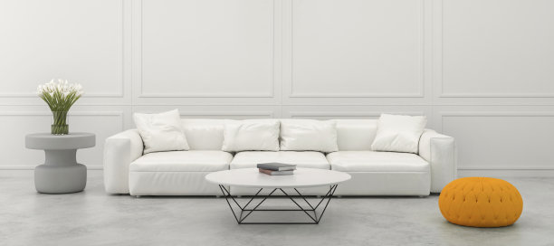 宽敞明亮的客厅沙发