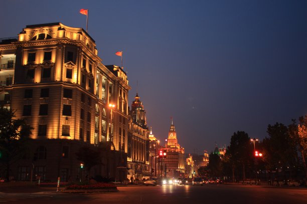 老上海交通路灯
