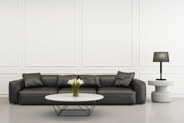 宽敞明亮的客厅沙发