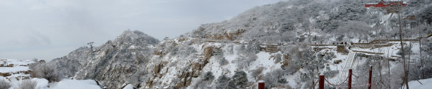 泰山雪景的风光