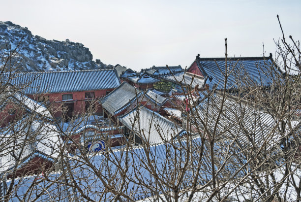 泰山下雪