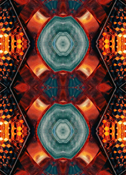 多彩环形几何抽象图案