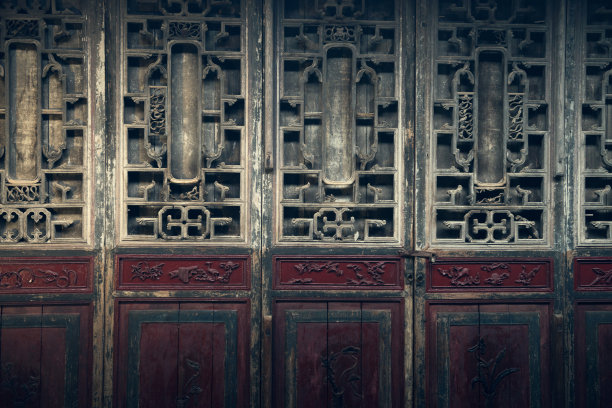 中式庭院内门
