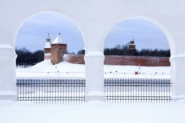 蓝色城堡冰雪拱门