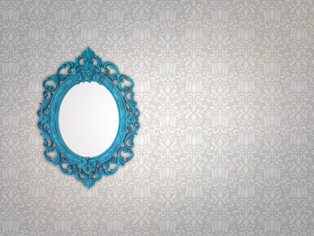 精美蓝绿色圆形花纹图案