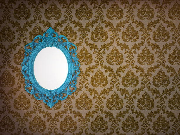 精美蓝绿色圆形花纹图案