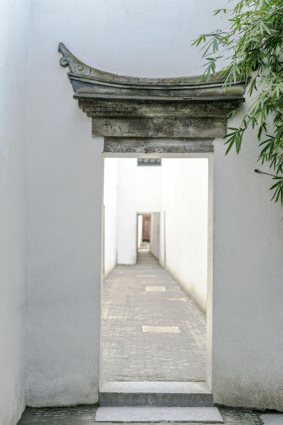 中式庭院内门