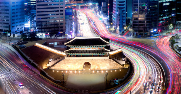 韩国汉城夜景照明