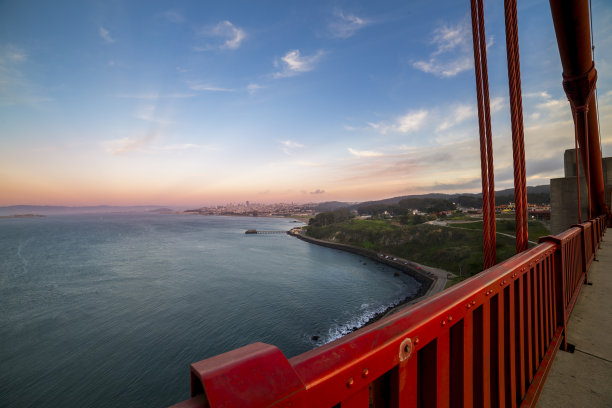 奥克兰海滨夕阳风景