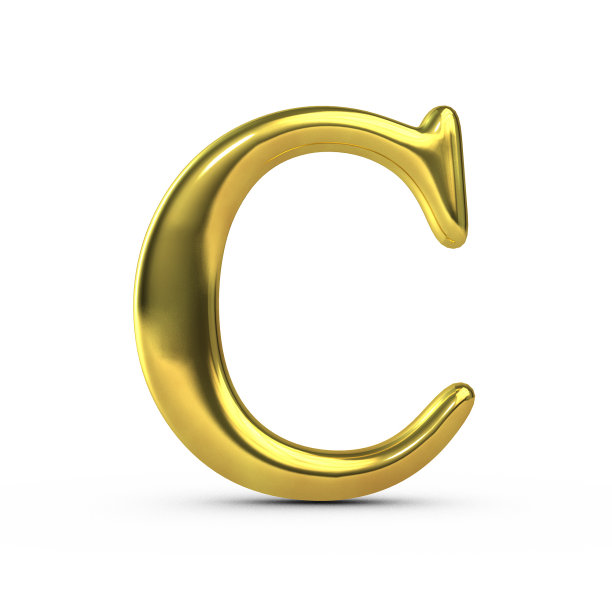 立体黄色字母c