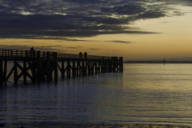 奥克兰海滨夕阳风景