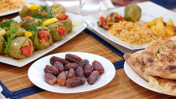 传统,晚餐,中东食物