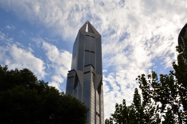 上海,仰拍的摩天大楼