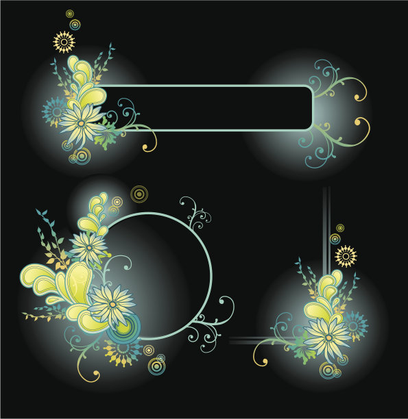 绿黄渐变圆形花纹图案