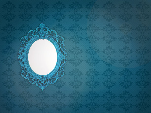 精美蓝绿色圆形花纹图案