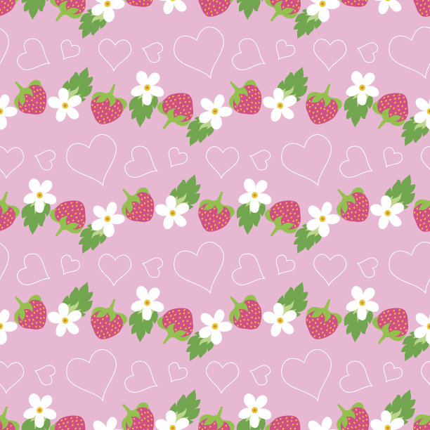 草莓背景图案花纹水果小清新