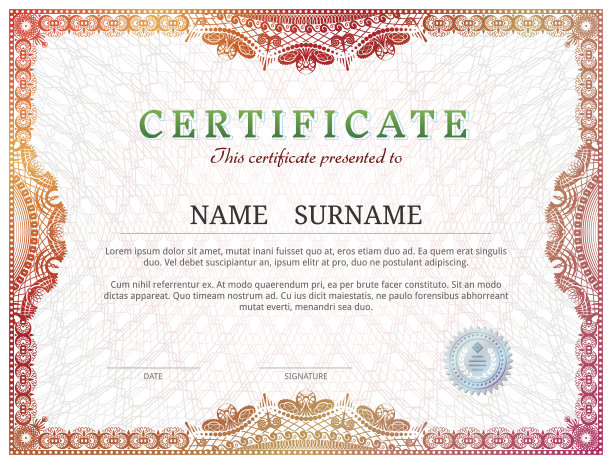 红色结业证书毕业证书