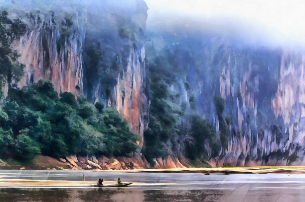 老挝水彩