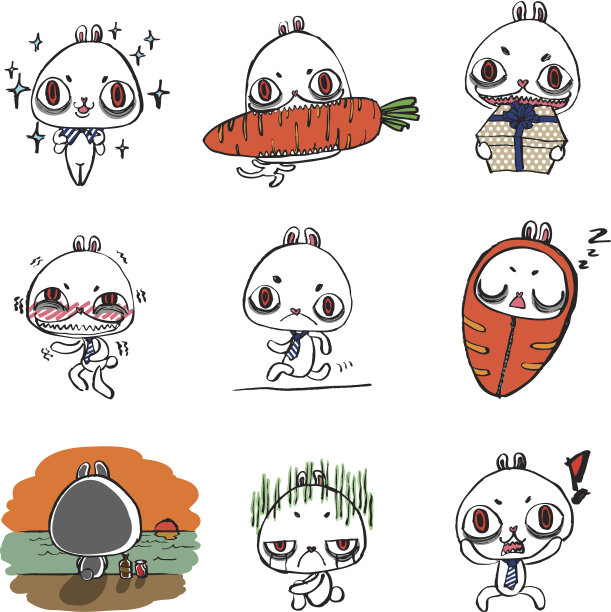 拟人笑脸,绘画插图,性格