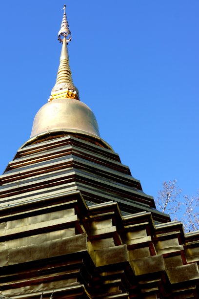 泰国清迈金色寺庙