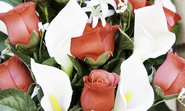 红色婚礼花艺素材