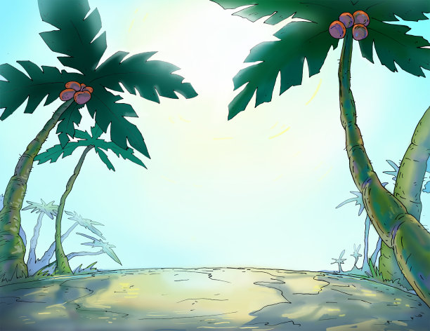 椰树海岸 美丽风景画