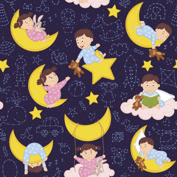 荡秋千可爱卡通