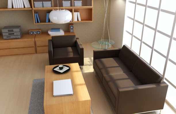 沙发茶几书柜3d模型