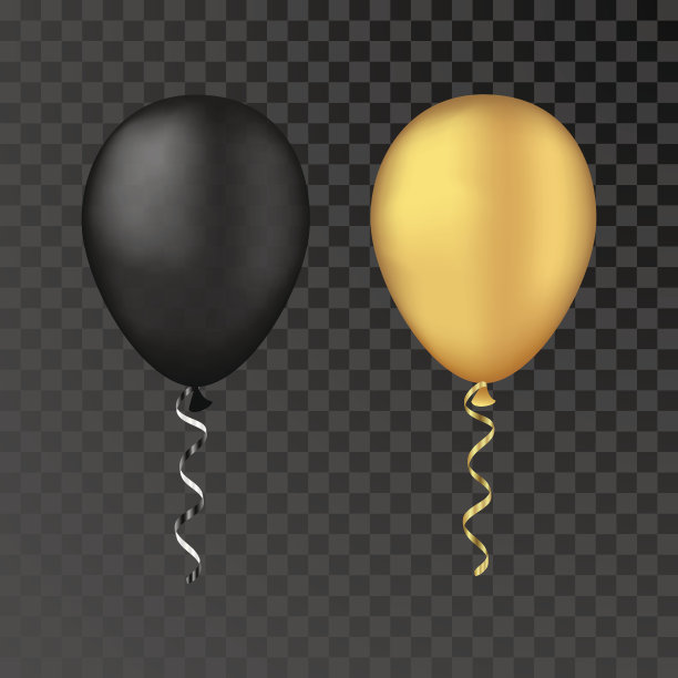 黑金色生日气球