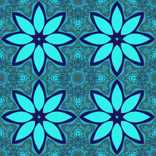 蓝调几何图案无缝背景