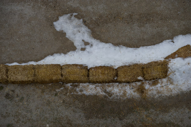 雪地上的石墩