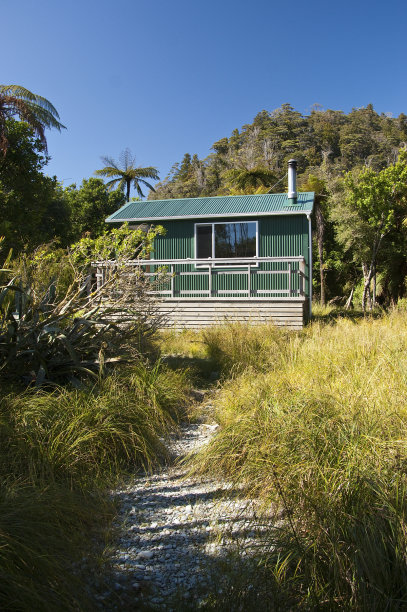 新西兰南岛,小屋,偏远的