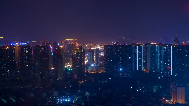 昆明城市天际线夜景